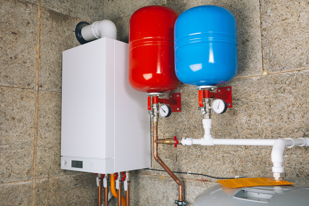 Tankless water heater system with expansion tanks installed in SeaTac WA home